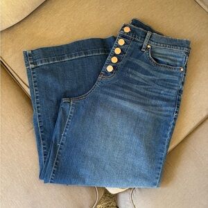 a.n.a Womens High Rise Wide-Leg Cropped Jean, Size 10